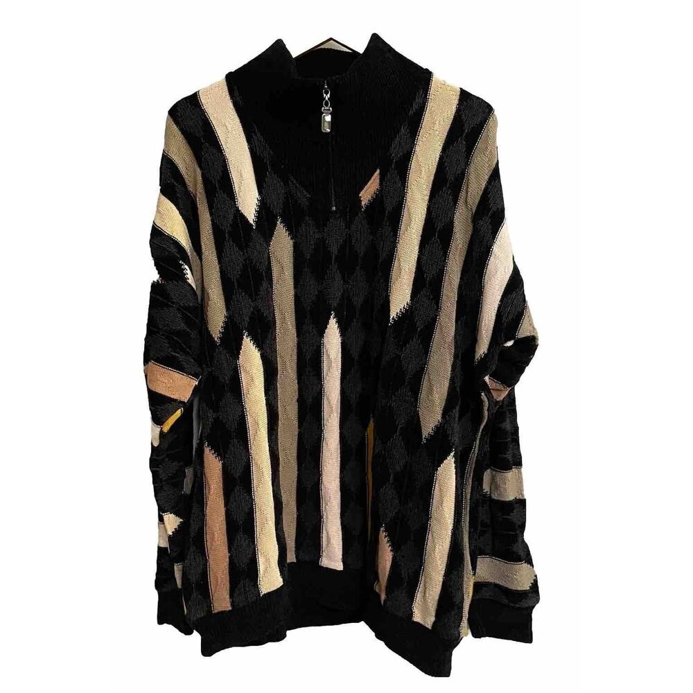 Tundra Sweater Vintage 3D Knit Sweater Size XL‎ Geometric Grandpacore Cabincore